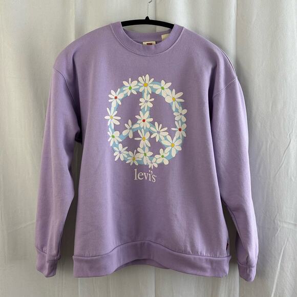 Levi's Light Purple Graphic Salinas Crewneck Sweatshirt Size XS - Picture 1 of 6